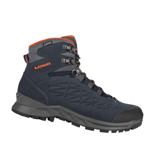 Bottes Randonnée Lowa Explorer GTX Mid Homme Bleu Marine Orange | FETS87064