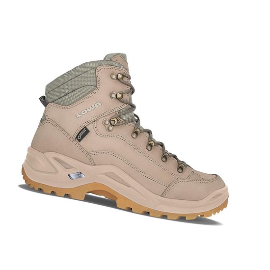 Bottes Randonnée Lowa Renegade GTX Mid Homme Beige | JAEW85612
