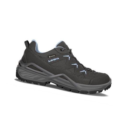 Chaussures de Marche Lowa Sirkos Evo GTX LO WS Femme Graphite / Iceblue | WATV31428