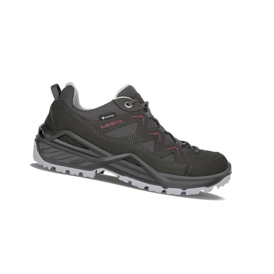 Chaussures de Marche Lowa Sirkos Evo GTX LO WS Femme Anthracite / Berry | WONJ72396
